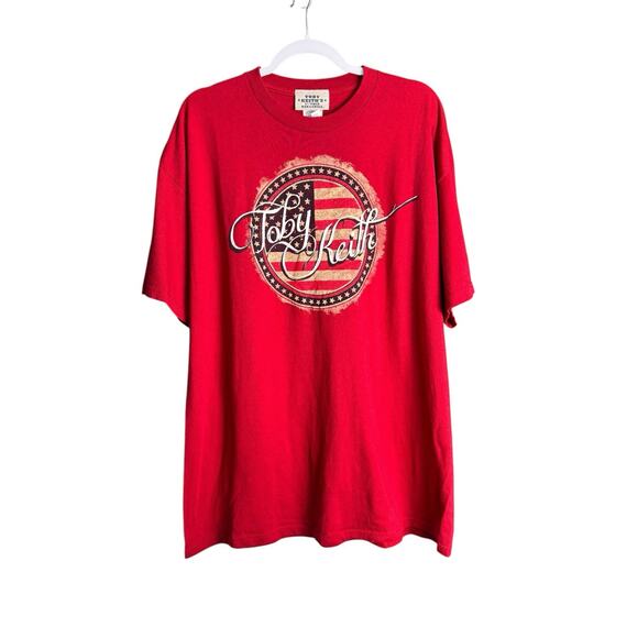 Toby Keith Mens 2XL I Love This Bar And Grill Red Patriotic Short Sleeve T-Shirt - Picture 1 of 8